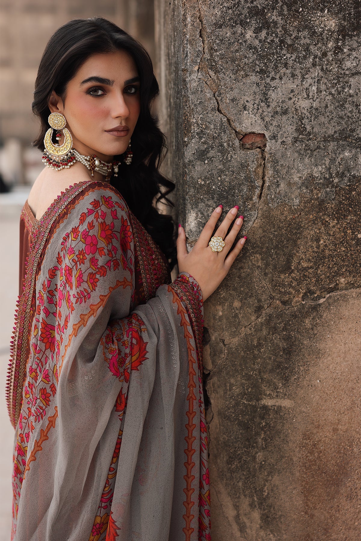 3-pc Unstitched Embroidered Printed Chiffon Collection VSL25-42