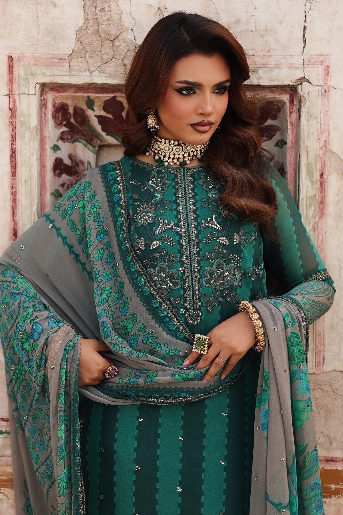 3-pc Unstitched Embroidered Printed Chiffon Collection VSL25-40