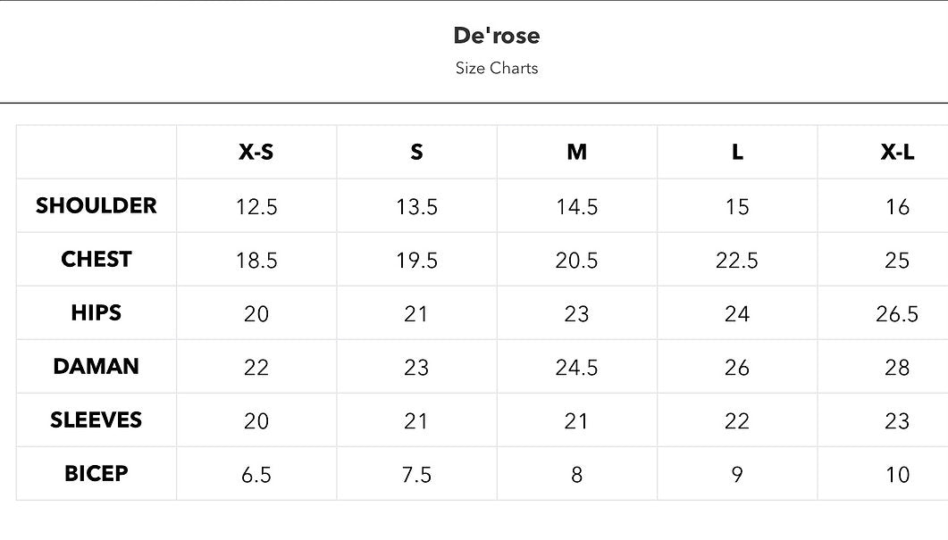 DE'ROSE - SIZE S - AVAILABLE FOR IMMEDIATE DELIVERY