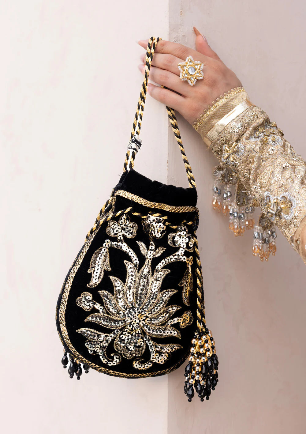 WEDDING FESTIVE '25 - VOL. 2 - BLACK VELVET POTLI