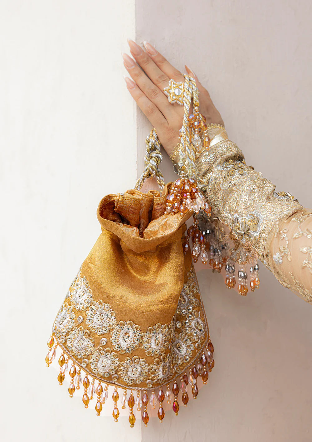 WEDDING FESTIVE '25 - VOL. 2 - GOLD TISSUE POTLI