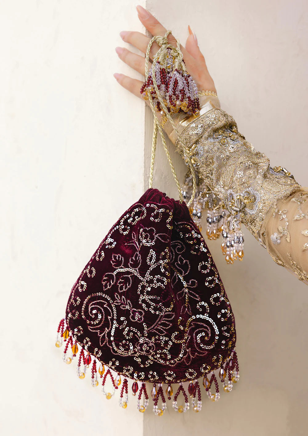 WEDDING FESTIVE '25 - VOL. 2 - PLUM VELVET POTLI