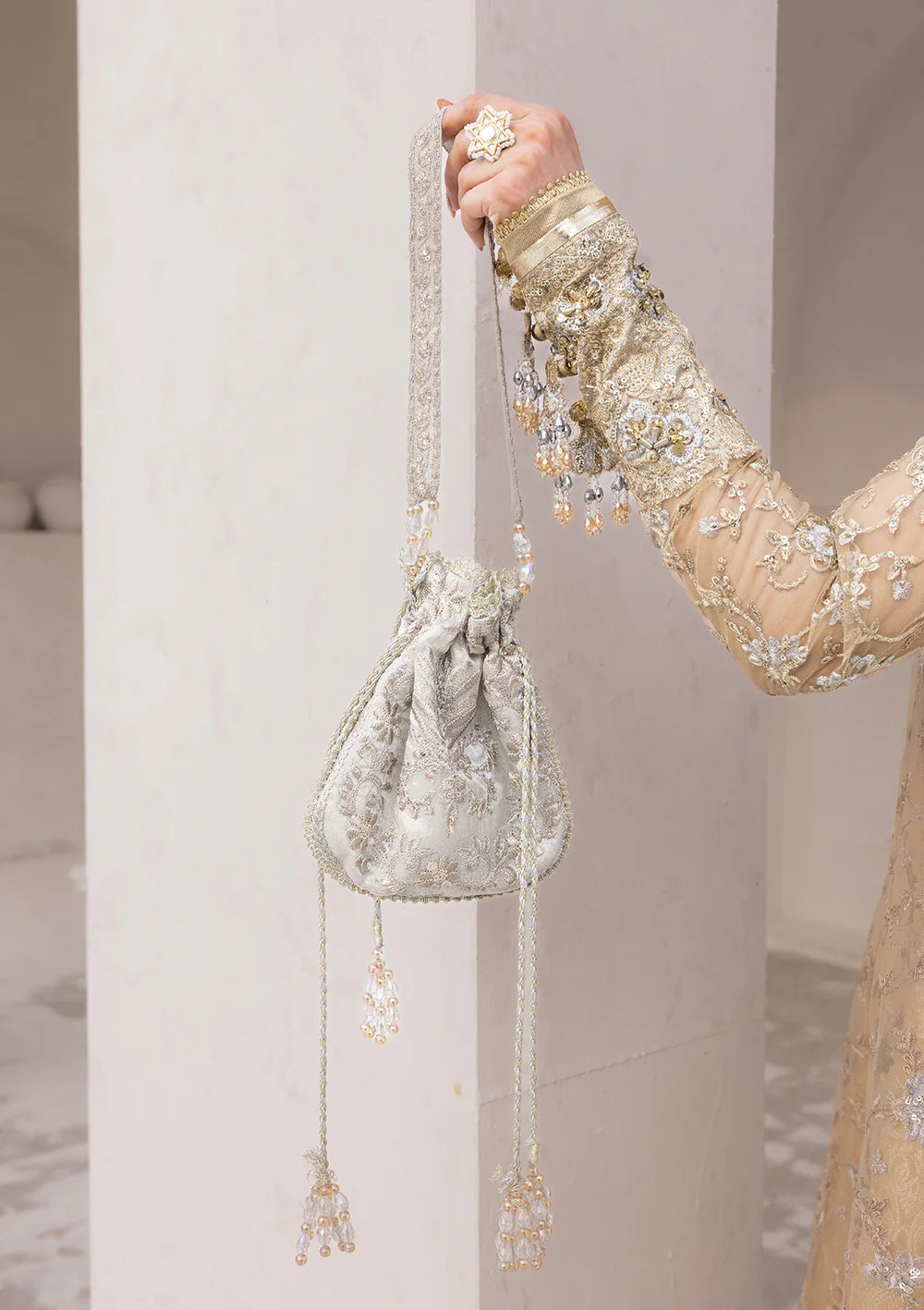 WEDDING FESTIVE '25 - VOL. 2 - SILVER TISSUE POTLI