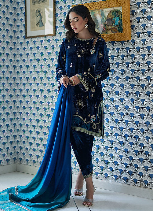 LUJAIN NAVY SHIRT AND DUPATTA