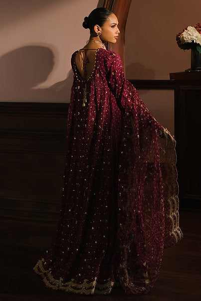 RADIANT ORCHID-3PC SILK EMBROIDERED SUIT