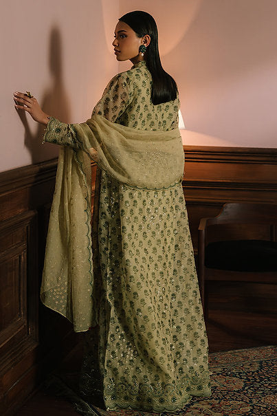 GLEAMING GOLD-4PC NET EMBROIDERED SUIT