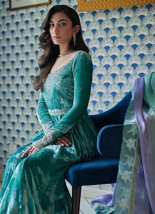 NAJA AQUA KALIDAAR AND DUPATTA