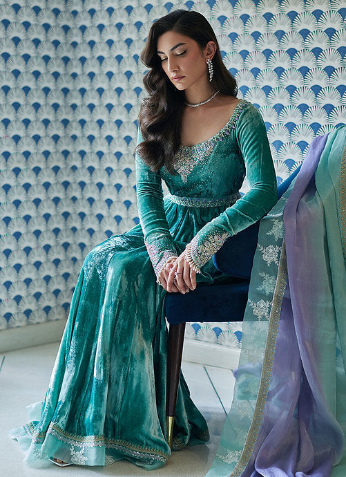 NAJA AQUA KALIDAAR AND DUPATTA