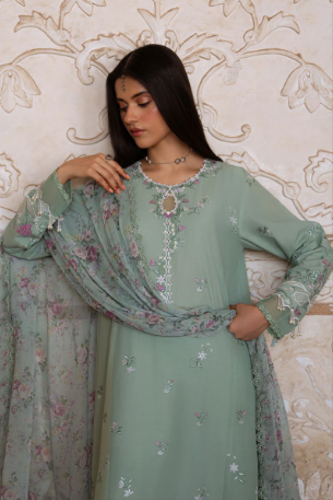 SAGE GRACE-3PC EMBROIDERED LAWN SUIT