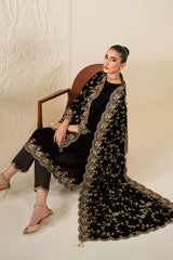 RUSTIC RADIANCE-3PC VELVET EMBROIDERED PRET