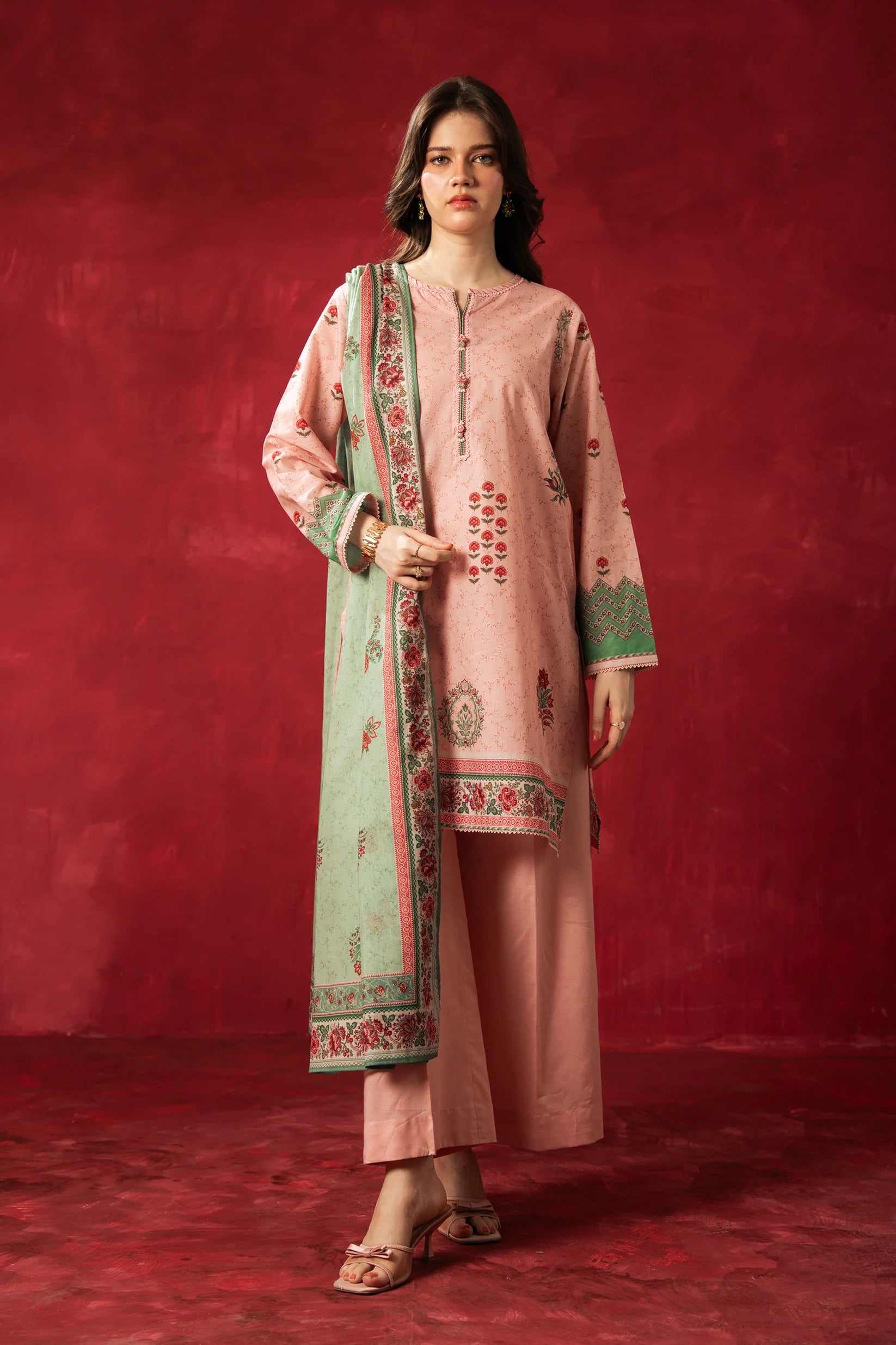 PRINTED LAWN UNSTITCHED 3 PIECE SUIT
