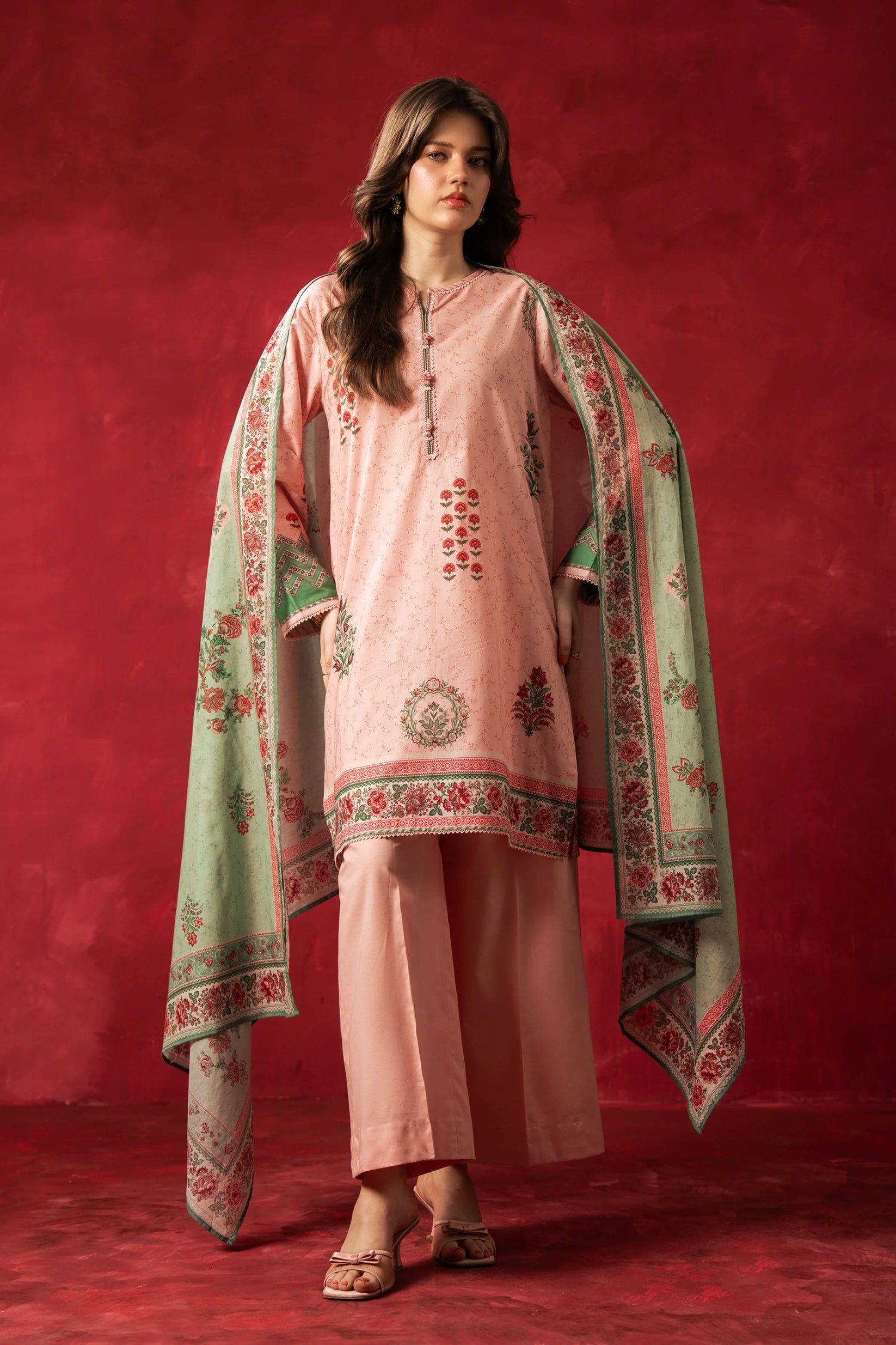 PRINTED LAWN UNSTITCHED 3 PIECE SUIT