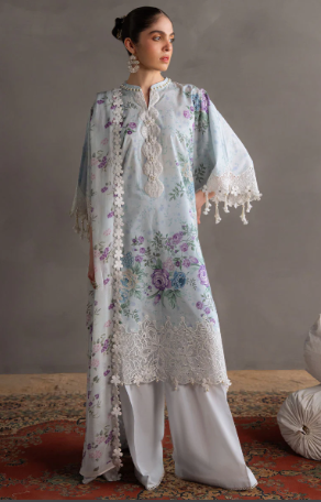 OCEAN BREEZE-3PC PRINTED LAWN SUIT